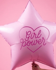 Большой фольгированный шар звезда Girl Power