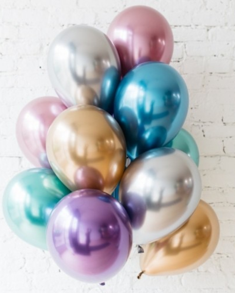 Латексные шары ХРОМ Разноцветные