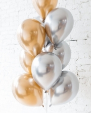 Латексный шар Хром серебрянный и золотой