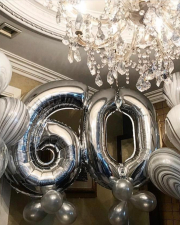 Шары на 60 лет Серебро