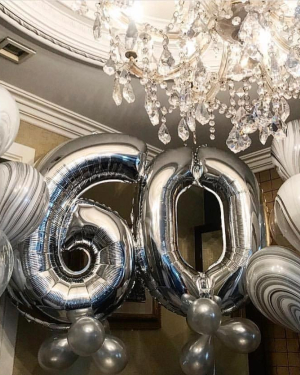 Шары на 60 лет Серебро