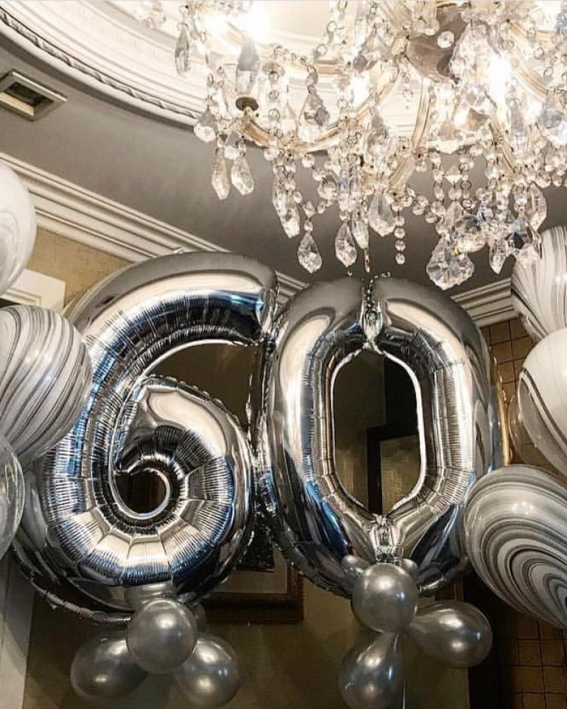 Шары на 60 лет Серебро