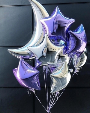 Букет шаров Луна и звезды