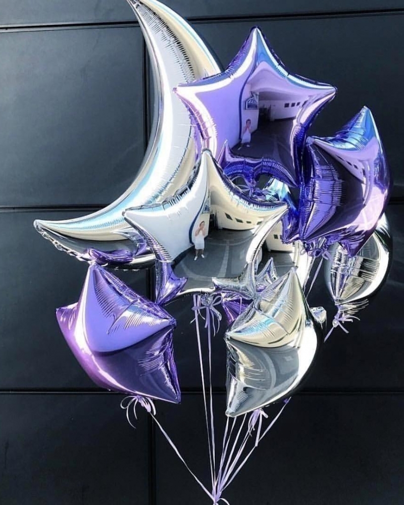 Букет шаров Луна и звезды