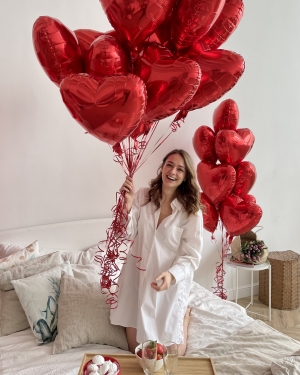 Композиция Улыбка из 30 шариков сердце