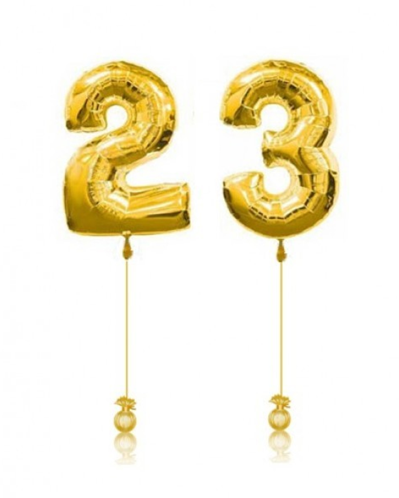 Цифры золотые 23