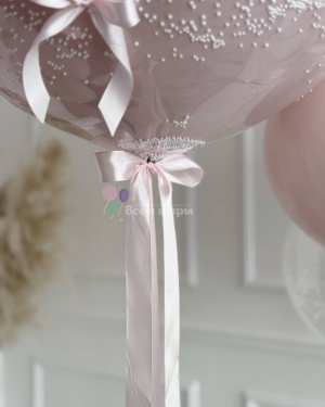 Шары для девочки на день рождения лавандовые с бантиками