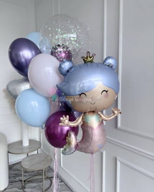 Шары девочке на день рождения с русалкой
