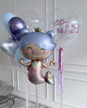 Шары девочке на день рождения с русалкой