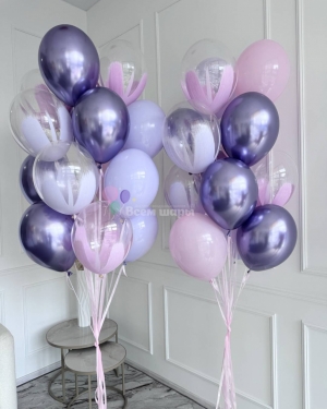 Фонтан из шаров "Фиолетовый хром"