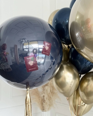 Шары мальчику на день рождения "Синее золото"