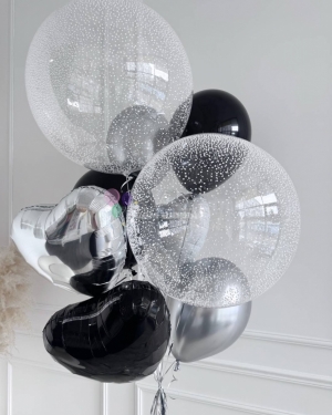 Шары мальчику на 13 лет "Черное серебро"