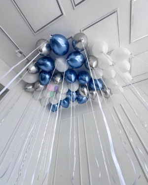 Шары под потолок "Синее серебро"