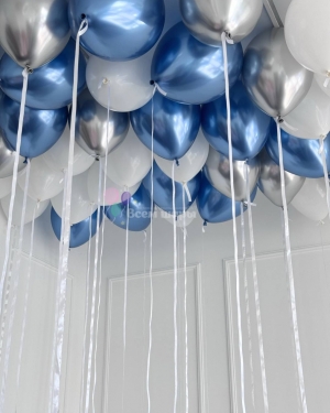 Шары под потолок "Синее серебро"