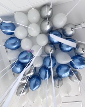 Шары под потолок "Синее серебро"