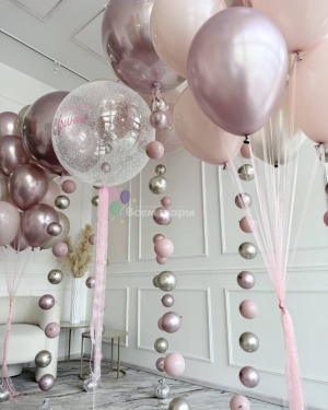Шары-цепочки на день рождения девушки 