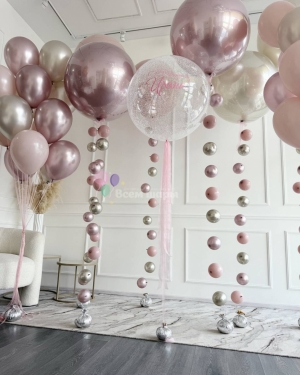 Шары-цепочки на день рождения девушки 