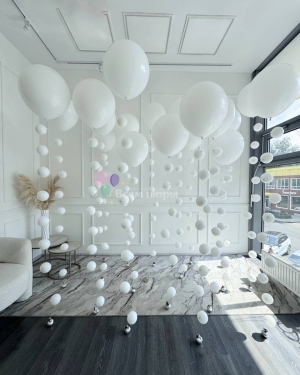 Шары-цепочки белые на свадьбу