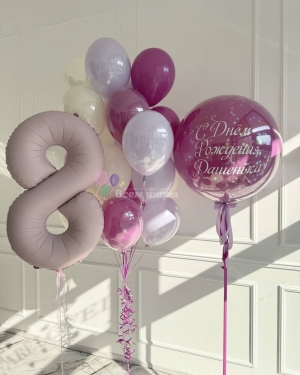 Шары розовые для девочки на 8 лет