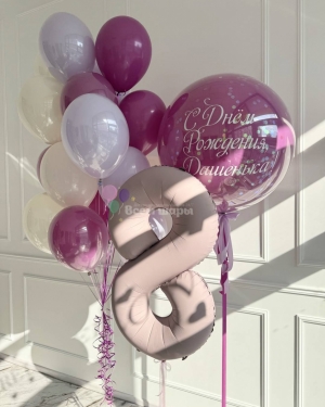 Шары розовые для девочки на 8 лет