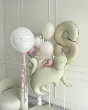 Шары для девочки на 8 лет с кисой