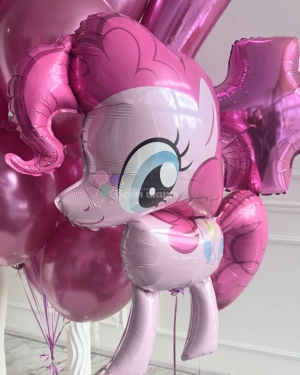 Шары розовые хром на 4 года девочке Пинки Пай