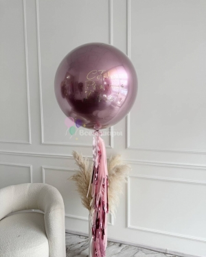 Шары розовый хром для девочки с надписью