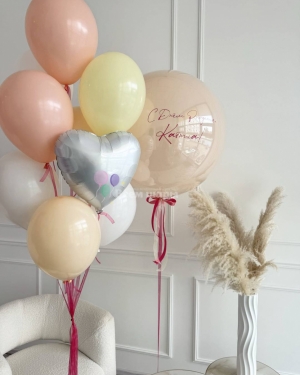 Шары для девушки на день рождения с гигант шаром и надписью