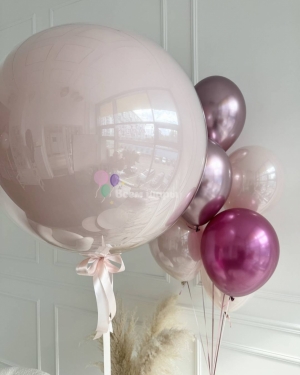 Шарики для девушки на день рождения розовый хром