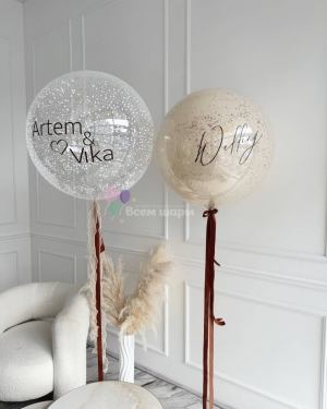 Шары на свадьбу для влюбленных коричневый с бежевым