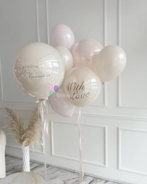 Шары для девушки на день рождения бежевые