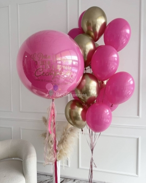 Шары для девушки золотые и розовые