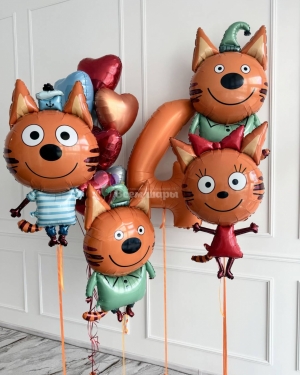 Шары мальчику на 4 года Три кота