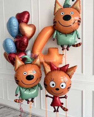 Шары мальчику на 4 года Три кота