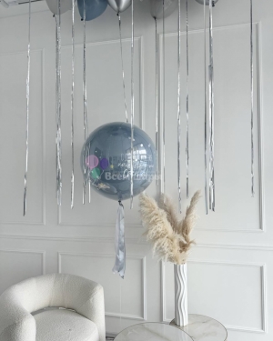 Шар большой голубой мальчику на день рождения