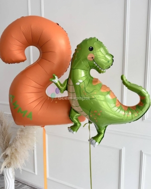 Шары мальчику на 2 года с динозавром