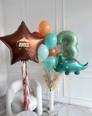 Шары на 3 года мальчику с динозавром