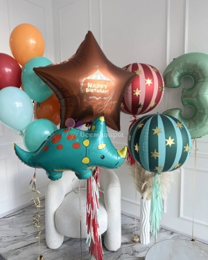 Шары на 3 года мальчику с динозавром