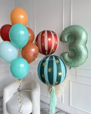 Шары на 3 года мальчику разноцветные