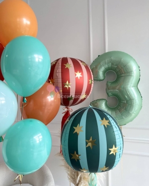 Шары на 3 года мальчику разноцветные