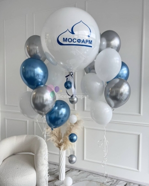 Шары для мужчины синие с серебром