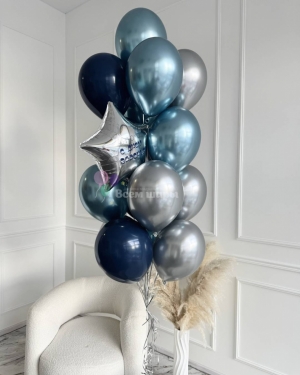 Фонтан из шаров хром для мужчины со звездами