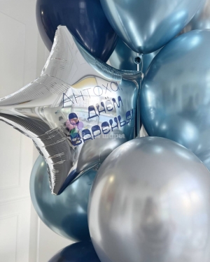 Фонтан из шаров хром для мужчины со звездами