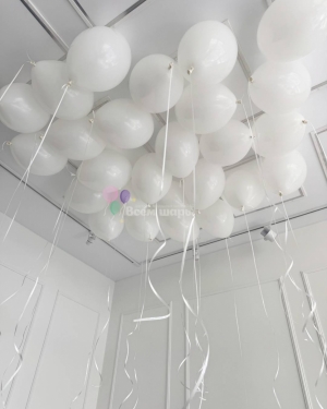 Шары под потолок на свадьбу белые