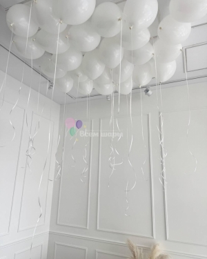 Шары под потолок на свадьбу белые