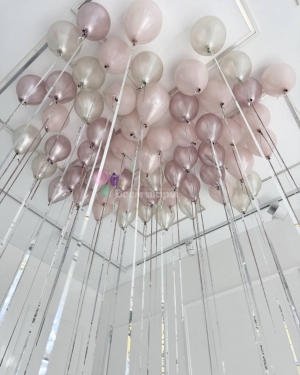 Шары под потолок для девушки розовая дымка