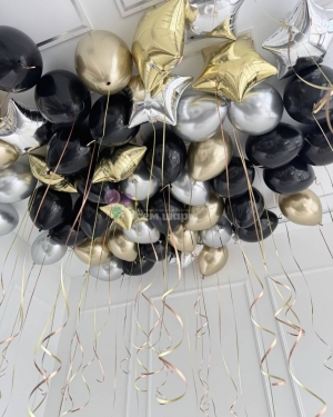 Шары под потолок для мужчины "Черное золото"