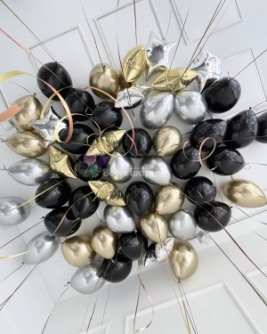 Шары под потолок для мужчины "Черное золото"