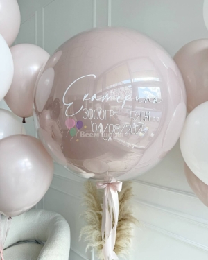 Шары на выписку девочки розовые с гигант шаром