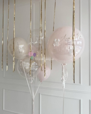 Шары на выписку девочки с бантиками